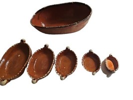 Set of 6 MINIATURE baking dishes 4.75&quot; To 1.5&quot; Oval Red Ware Mexican Dishes - $19.80