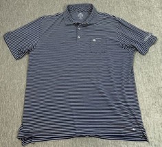 Peter Millar Polo Shirt Mens XL Blue White Striped Erin Hills Golf Mount... - $24.74