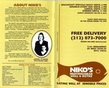 Niko&#39;s Mediterranean Grill &amp; Bistro Menu Broadway at W 76th New York  - £13.98 GBP