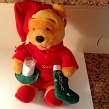 Disney Winnie the Pooh With Milk Cup Plush New 13&quot; Tall candle light up stocking - £11.90 GBP