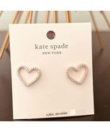 KATE SPADE NEW YORK Pave Heart Stud Earrings, Rose Gold/Diamond Crystal,... - $718.71 MXN