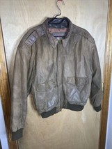 Adventure Bound Originals Brown Leather Jacket - Aviator Pilot Style Sz M - £45.45 GBP