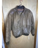 Adventure Bound Originals Brown Leather Jacket - Aviator Pilot Style Sz M - £43.89 GBP