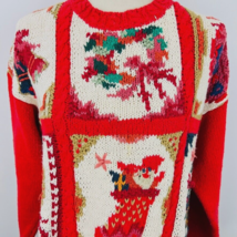 Vintage Crystal Kobe Ugly Christmas M Tree Holiday Sweater Wreath Santa ... - £40.05 GBP