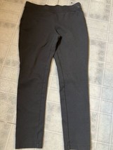 Eddie Bauer Cotton Ponte Knit Pants Size 8 Gray pull on Flat Front Trouser - $27.79