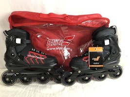 ELIITI INLINE SKATES MODEL EL-129. SIZE LARGE (39-42). COLOR BLACK/RED - $14.30