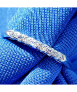 Earth mined Diamond slim Wedding Band Antique Platinum Stacking Thin Bri... - €1.063,49 EUR