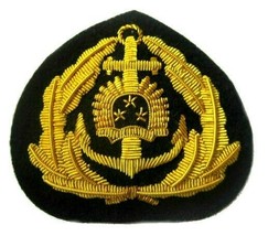 LATVIA NAVY OFFICER HAT CAP BADGE NEW HAND EMBROIDERED CP MADE FREE SHIP... - £17.92 GBP