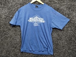 Vintage Wilderness Outfitters Shirt Adult XL Blue Ely Minn MN Screen Stars - £21.81 GBP