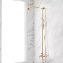 New Polished Brass Alliston Exposed Pipe Shower with Hand Shower by Sign... - $599.95