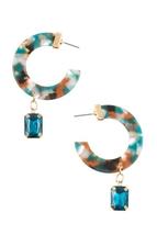 Semi Circle Resin Drop Gem Earrings - £19.86 GBP