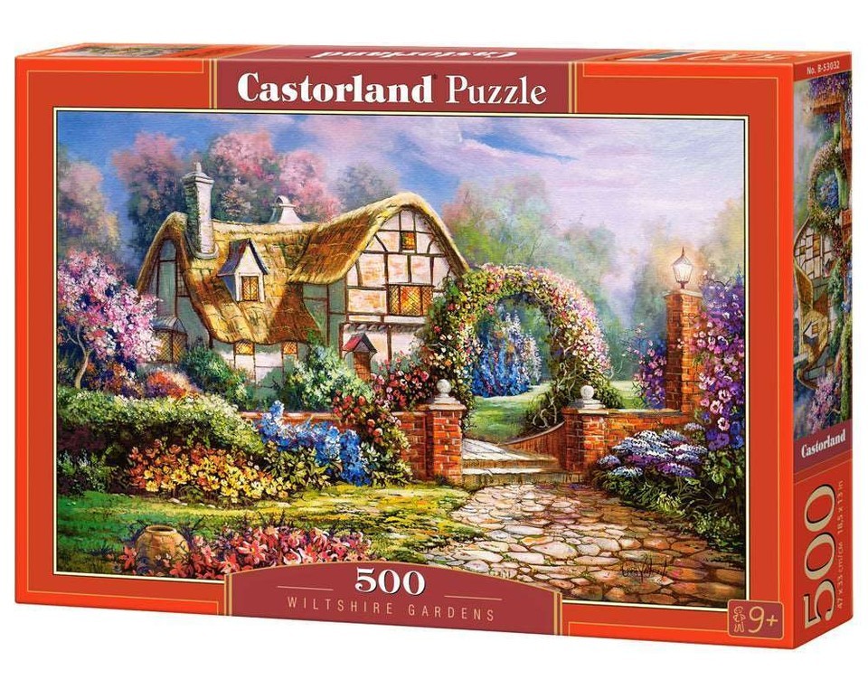 500 Piece Jigsaw Puzzle, Wiltshire Gardens, Charming Nook, Countryside, ... - $33.74