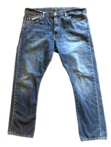Polo Ralph Lauren Jeans Mens 40x32 Blue Varick Slim Straight Dark Wash Distress - £48.95 GBP