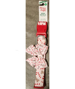 Merry &amp; Bright Holiday Dog Collar (XLarge) Red, Candy Cane, Bone, Bow Tie - $10.77 CAD