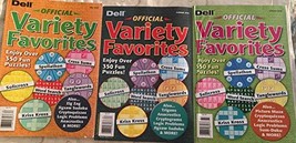 Lot of (4) Dell Official Variety Favorites Puzzles Word Games Puzzle Book 2015 2 - £17.37 GBP