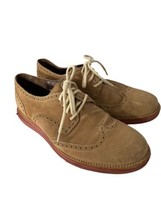 COLE HAAN Mens Shoes LUNARGRAND Tan Wingtip Oxford Suede Size 9 - £24.91 GBP