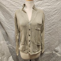 J. Crew Women&#39;s 100% Cotton Beige Cardigan Sweater, Size M - $49.49