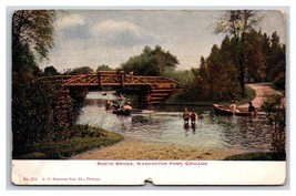 Rustic Bridge Washington Park Chicago Illinois IL 1910 DB Postcard P25 - £2.30 GBP