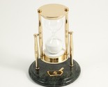 Bey Berk Pharmacy&quot;, Green Marble 30 Minute Sand Timer with Brass Accents - £138.35 GBP