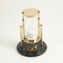 Bey Berk Pharmacy&quot;, Green Marble 30 Minute Sand Timer with Brass Accents - £138.40 GBP