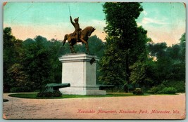 Kosciusko Park Monument &amp; Cannon Milwaukee Wisconsin WI 1908 DB Postcard I1 - £3.91 GBP