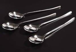 303-Silver x 5 Long Handle Iced Tea Spoon, Dessert Spoons - £18.87 GBP