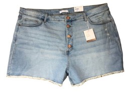Lauren Conrad Size 22W Super High-Rise Cutoff Shorts Denim Jean Fly Butt... - £29.05 GBP