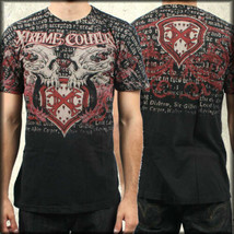 Xtreme Couture Lightning Screaming Skulls Medieval Mens T-Shirt in Black SMALL - £24.66 GBP