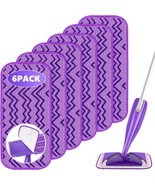 6 Pack Reusable Mop Pads Compatible with Swiffer Wet Jet Mops Microfiber... - £26.41 GBP