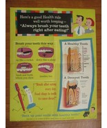 Vintage IPANA Toothpaste Health Chart, Litho in USA, Copyright 1956 - €9,88 EUR