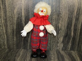 VTG 12&quot; Porcelain Wind-up Music Motion Clown Doll &quot;Somewhere over the Rainbow&quot; - £19.77 GBP