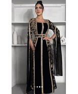 BLACK Stylish Georgette New Moroccan Dubai Kaftan Abaya Farasha Dress Lo... - $2,059.20 MXN
