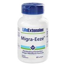 Life Extension Migra-Eeze Butterbur-Ginger-Riboflavin Formula, 60 Softgels - $30.00