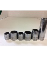 6 Piece S-K 3/8&quot; &amp; 1/2&quot; Drive 12 Point Socket Set 5/8&quot;- 7/8&quot; Made in USA - £18.13 GBP