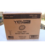 YESPAC CASE 1000 PTFSL-1224 CLEAR PET STRAW SLOT LIDS FOR 12, 16, 20 24 ... - $30.00