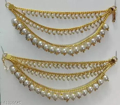 Chain Clip on hair Earrings Alloy Jhumki Earring, Clip-on Earring Jewelry Set 05 - £11.10 GBP