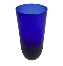 Vintage Cobalt Blue Tumbler Drinking Glass W/ Weighted Round Base - $272.48 MXN