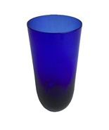 Vintage Cobalt Blue Tumbler Drinking Glass W/ Weighted Round Base - $14.85
