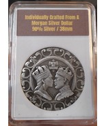 HOBO Silver MORGAN DOLLAR King And Queen We Fit Together Puzzle Pieces 90% - $1,119.88 MXN