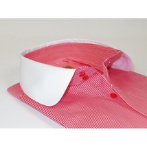 Men 100% Cotton Dress Shirt CIERO MONTERO Turkey 1A99-53 White Red Slim Fit image 4