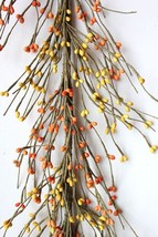 EV-1009R Primitive Pip Berry Garland in Orange &amp; Lemon Yellow Color - 60 inches  - £13.38 GBP