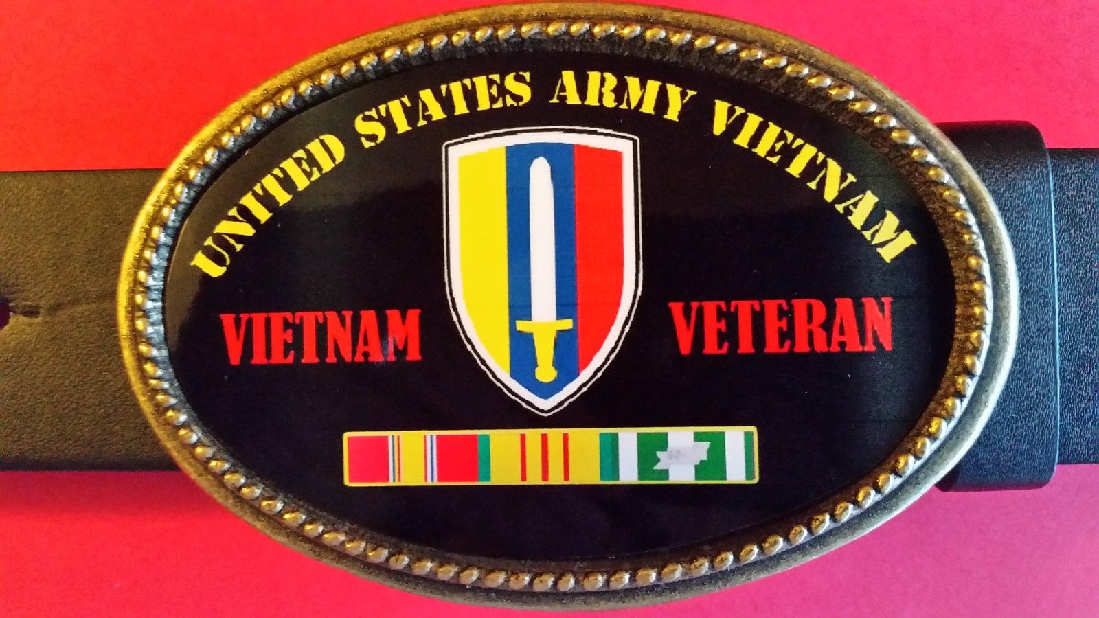 Vietnam Veteran THE UNITED STATES ARMY  Epoxy Belt Buckle - NEW - $16.78