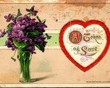 A Token of Love Heart Flowers John Winsch Valentines Embossed 1913 Vtg P... - $14.22