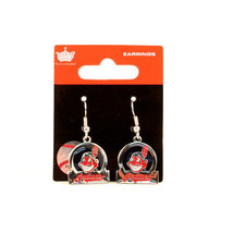 CLEVELAND INDIANS EARRINGS CHIEF WAHOO LOGO CIRCLE-BAR STYLE EARRINGS NE... - $5.98