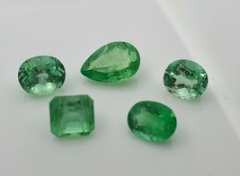 6.10 cts, 5 Pcs Natural Colombia Emerald Lot loose gemstones - £999.19 GBP
