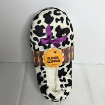 Sole Trends Floor Slippers S/M NWT Soft Animal Print Cozy Leopard Spots Purple - £11.60 GBP