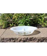 Vintage Oval Glasbake Green Crazy Daisy Divided Casserole Dish J2352 - $7.99