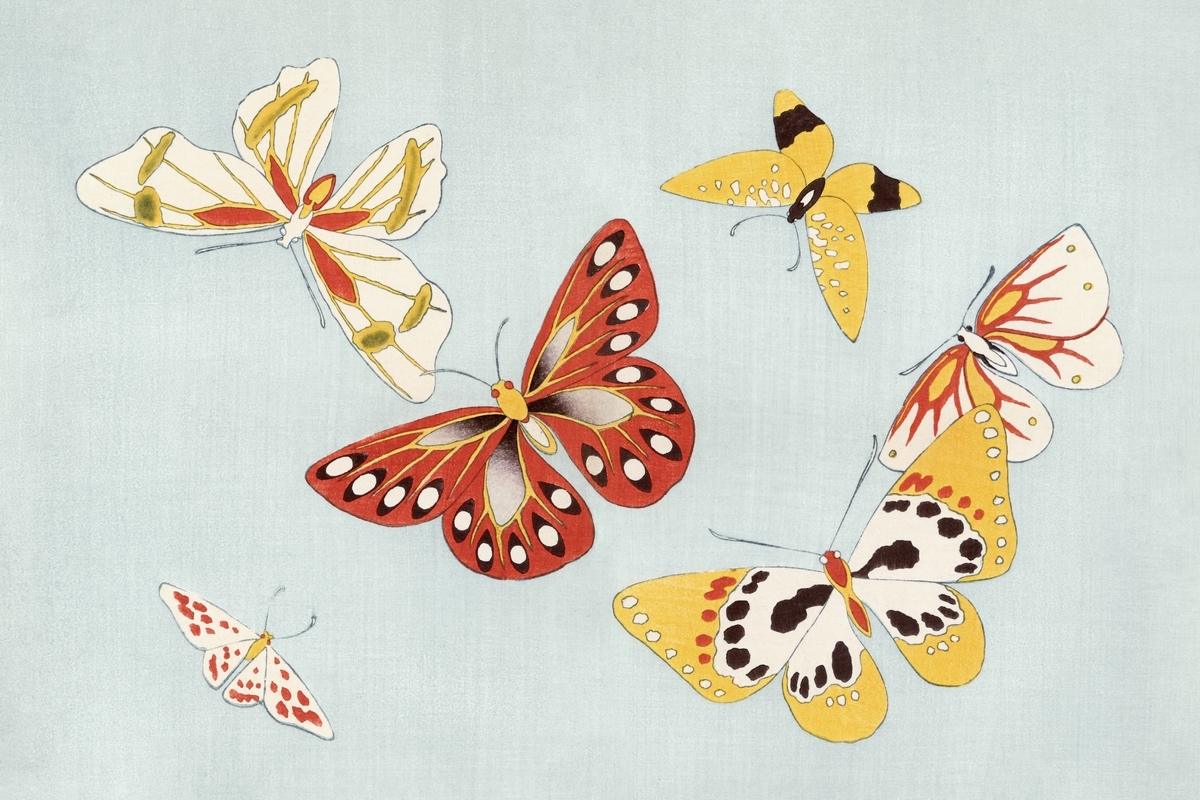 10 PCS Free Vintage Butterflies Flowers Printable Artwork Digital Download - $0.00