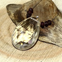 Crystal Quartz Faceted Pear Garnet Beads Briolette Natural Loose Gemston... - £4.42 GBP