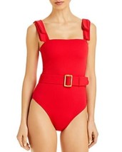 MSRP $345 Alexandra Miro Audrey Ribbon Strap One Piece Red Size Small - £112.48 GBP